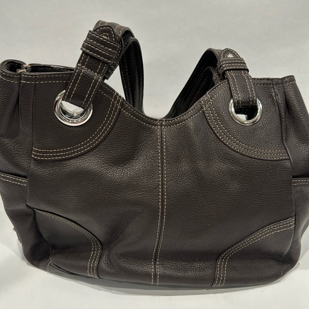 Tignanello Brown Leather Shoulder purse - Picture 1 of 8